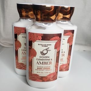 NEW BBW GOLDEN CLEMENTINE AND AMBER LOTION X3